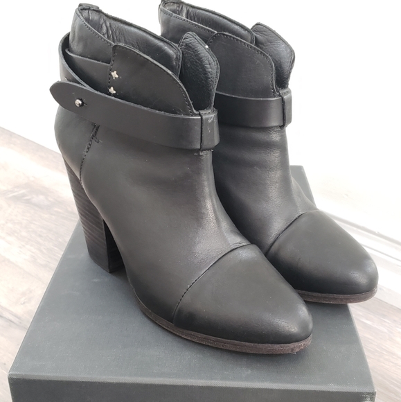 100% Authentic Rag & Bone Harrow booties black leather sz 38.5 - Picture 3 of 13